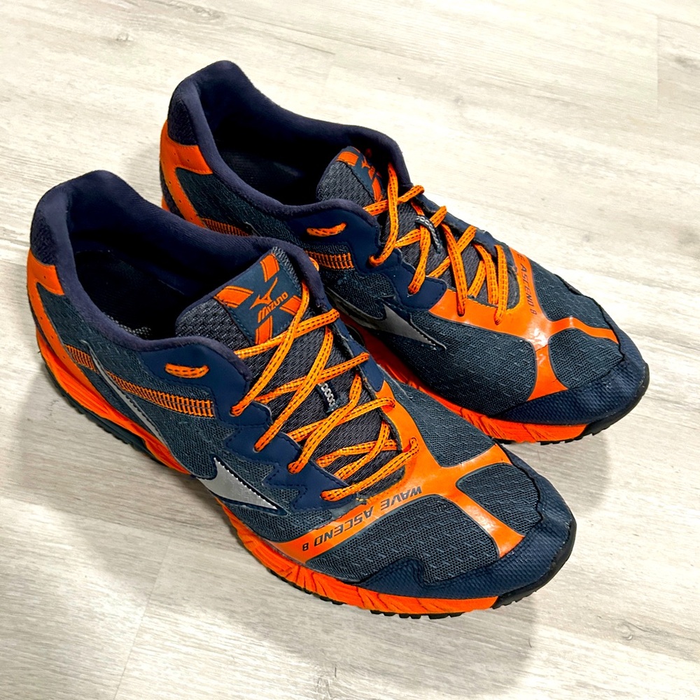 MIZUNO WAVE ASCEND 8 Black & Orange Mens Sneakers Size 12.5